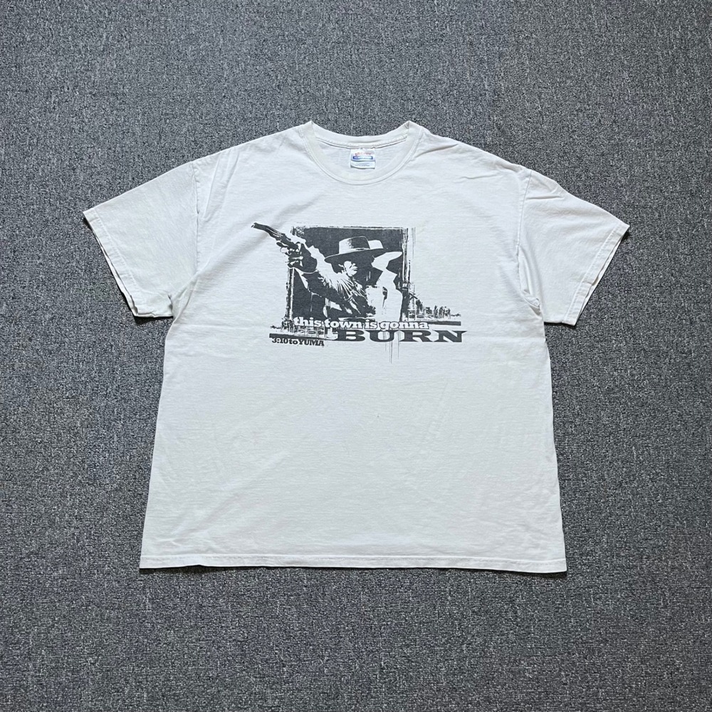 Vintage Hanes 3:10 to Yuma Movie Promo T-Shirt XL White Western Graphic 2007